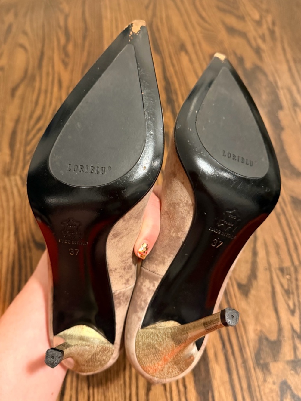 LORIBLU Women’s Pointed Suede Pumps in Dusty Blush 37 - Picture 6 of 6